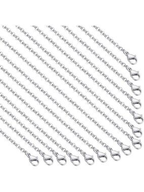 30 Pack 18" Stainless Steel Necklace Chains with Lobster Clasps for DIY Jewelry